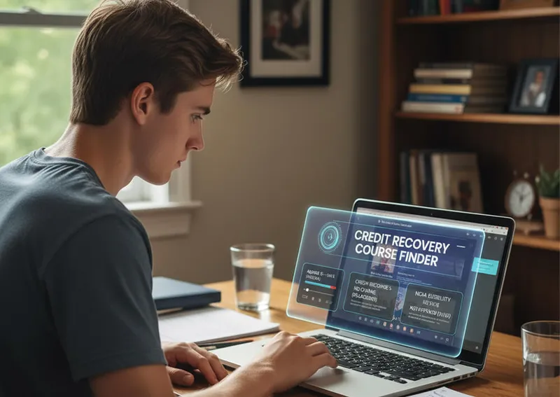 Student researching credit recovery courses online as part of the Raise My GPA Action Plan