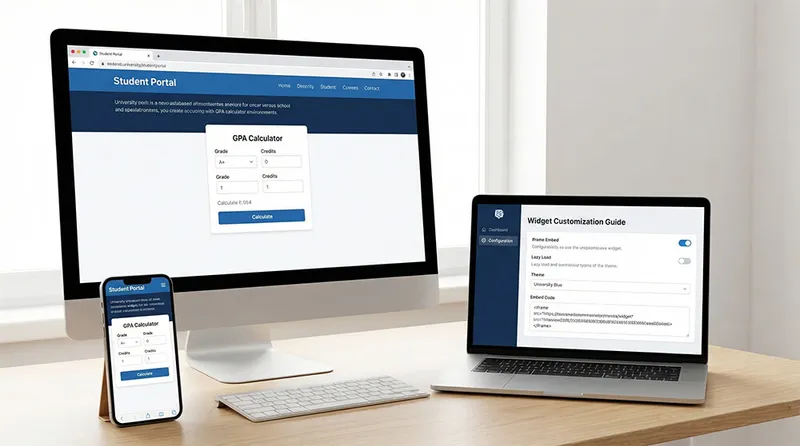 Embed widget customization for GPA calculator templates
