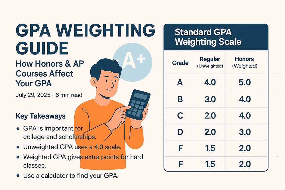 An image showing logos for Honors and AP programs, representing weighted courses.