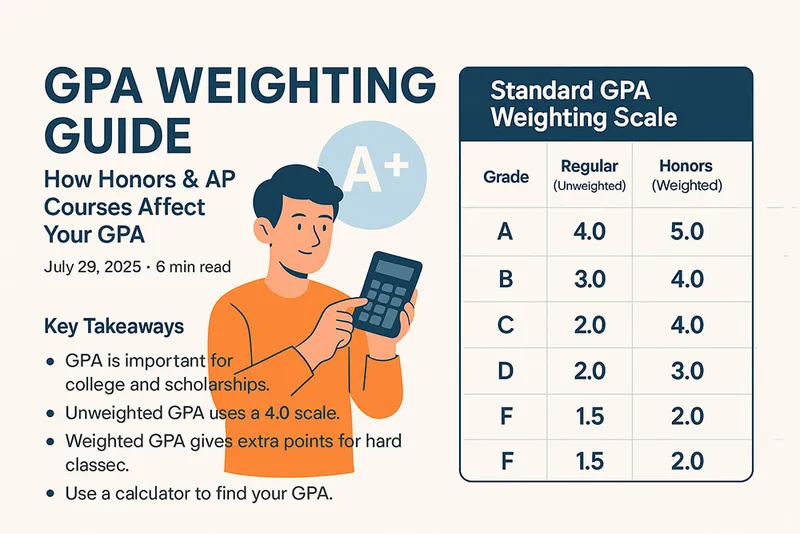 Honors and AP weighting guide for calculating weighted GPA correctly