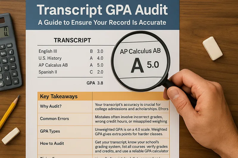 Transcript GPA audit guide to match your GPA to your official transcript