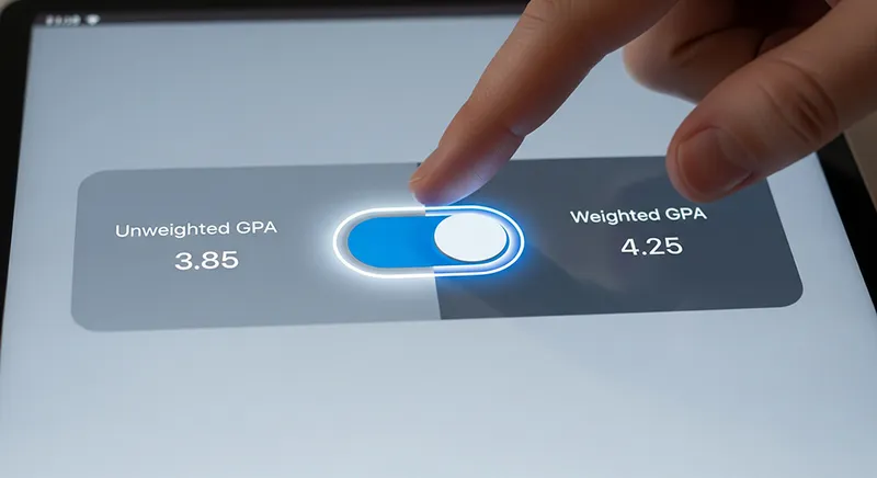 weighted-vs-unweighted-gpa calculator preview for side-by-side results